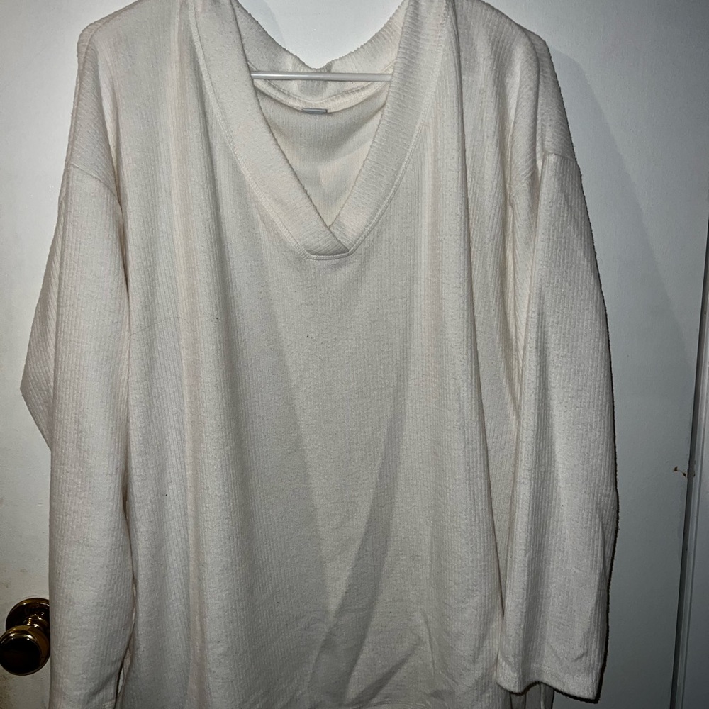 Old Navy Plush White V-Neck Tee